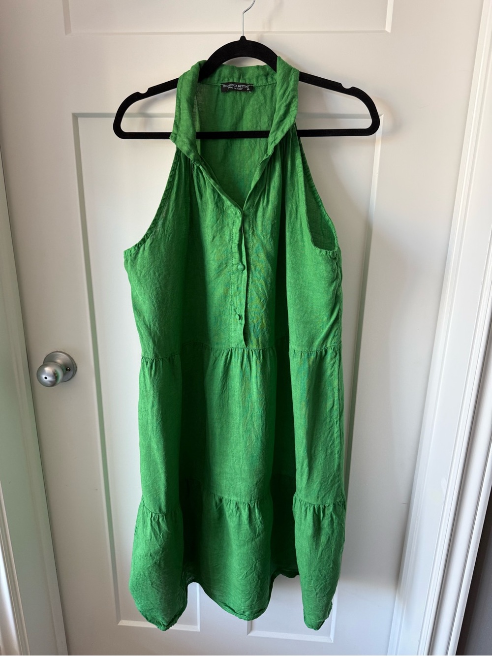 Green Tiered Sleeveless Midi Dress - Picture 2 of 6